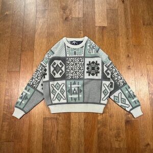 Men’s Vintage 90s retro pattern knit sweater